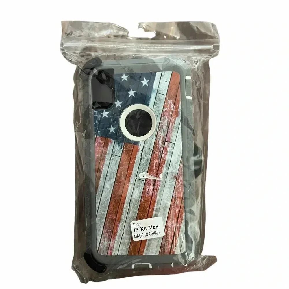 🌸iPhone Xs Max Heavy Duty Case w/‎ Clip USA FLAG🌸